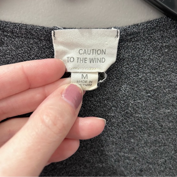 Urban Outfitters Caution to the Wind Slate Gray Open Front Pocketed Caridigan-Md - Picture 2 of 4